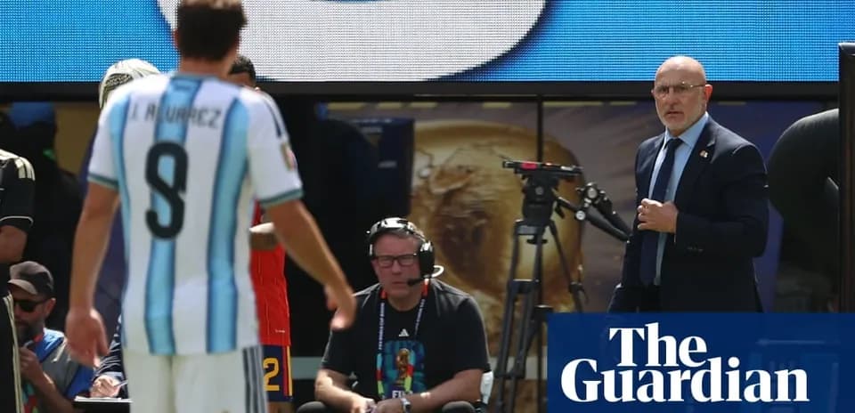 Argentina player substitutes during a match