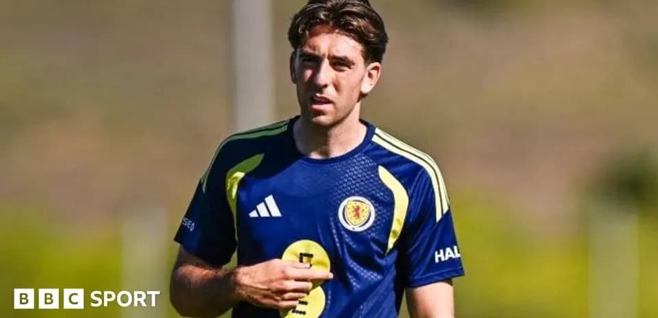 Player wearing Scotland training kit at practice session