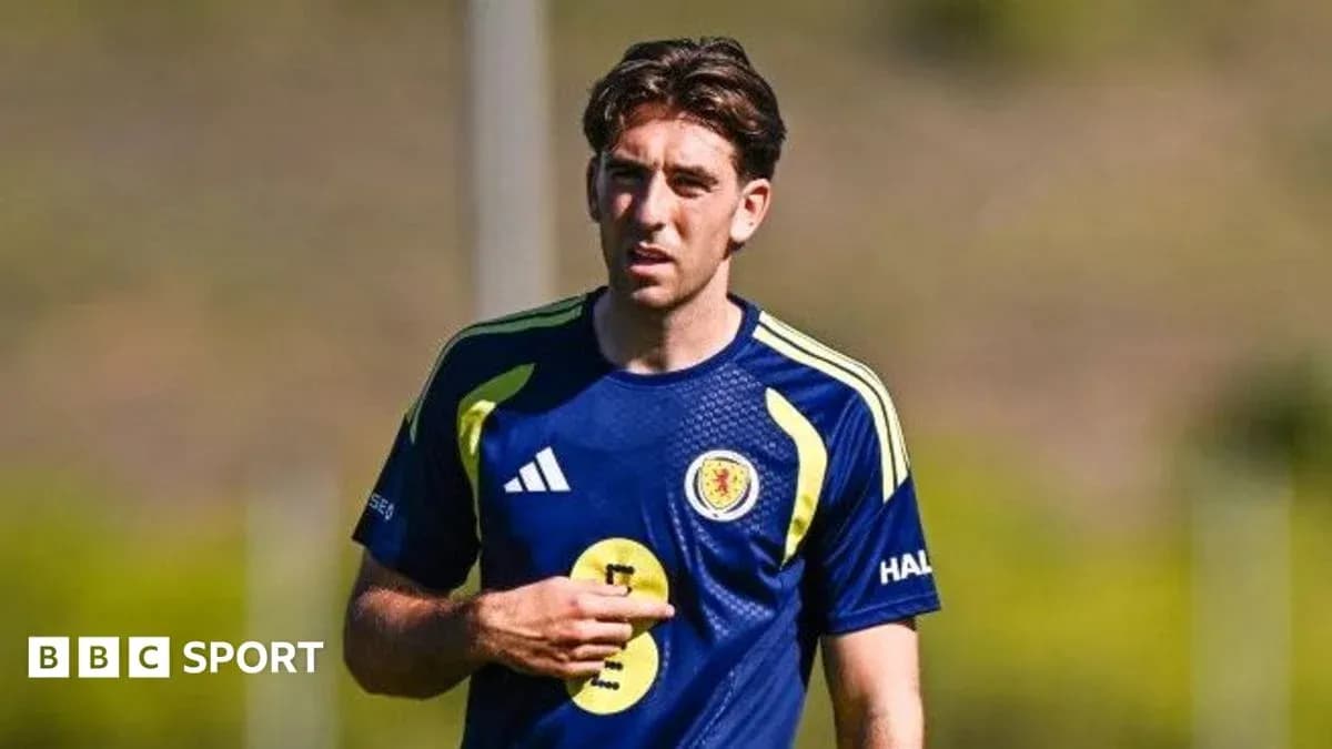 Player wearing Scotland training kit at practice session