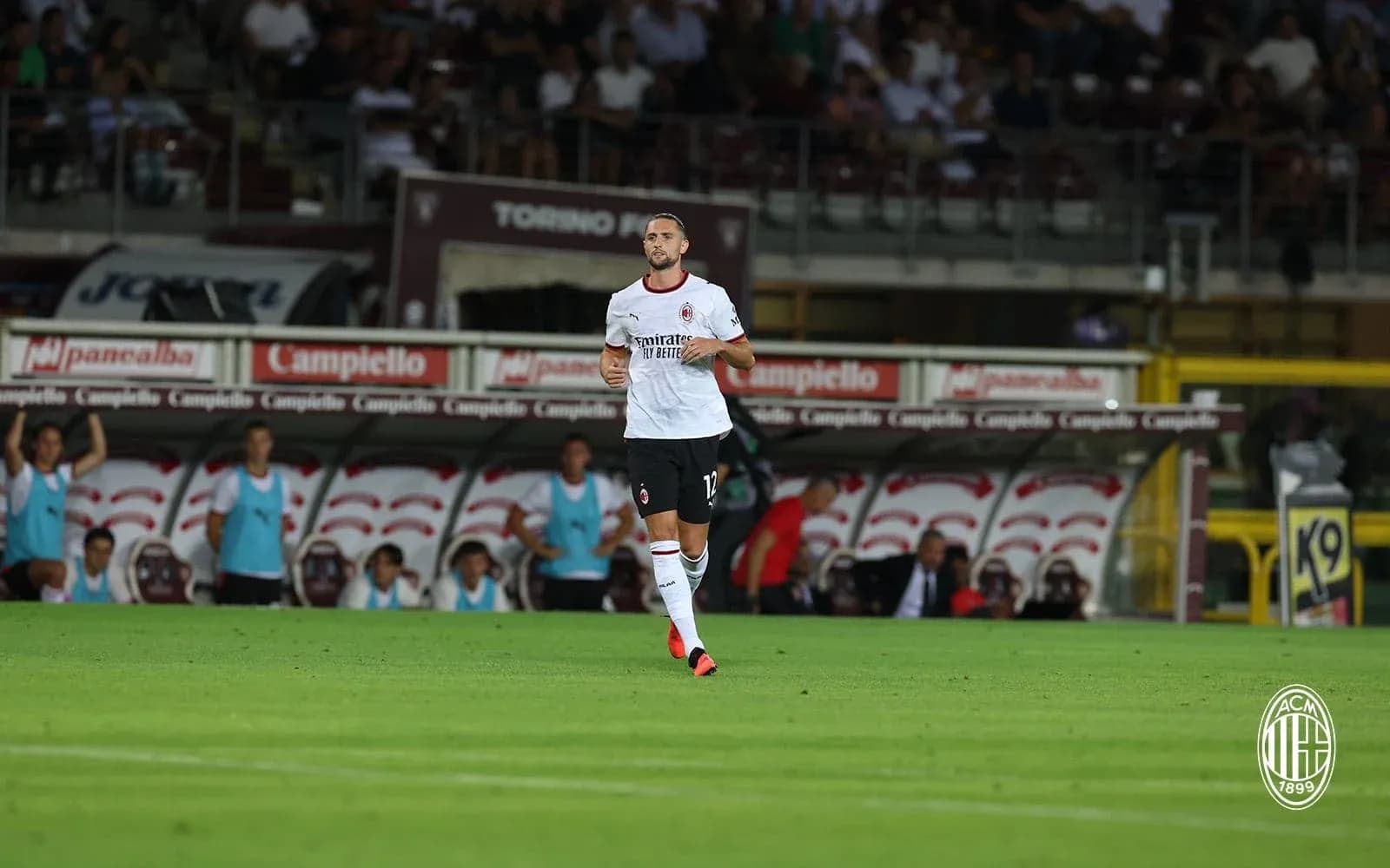 AC Milan player on the field during match