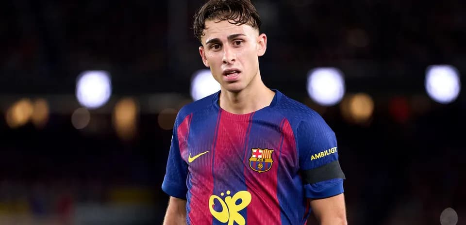 Barcelona player wearing team jersey on the field