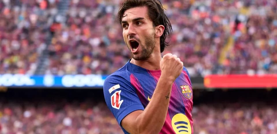 Player celebrating after scoring a goal for Barcelona