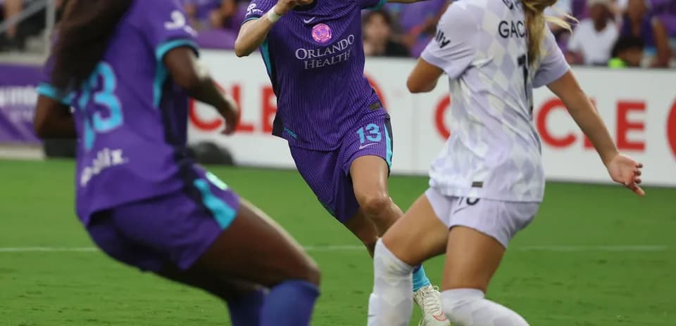 Orlando Pride player in action against Portland Thorns