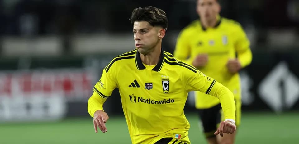 Columbus Crew player running during match