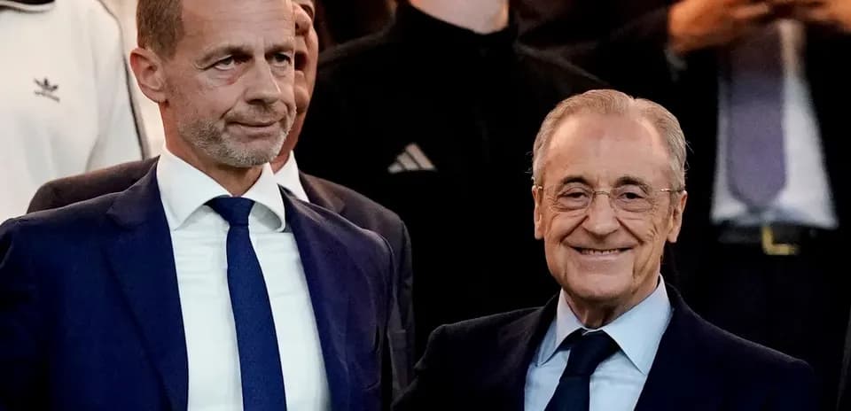 Aleksander Čeferin and Florentino Pérez at event