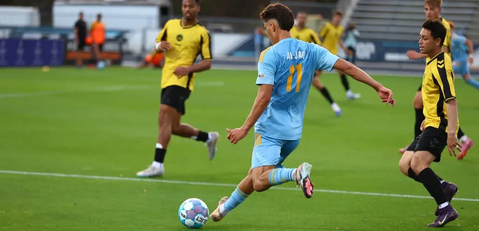 Player kicking ball during JAX vs Charleston match
