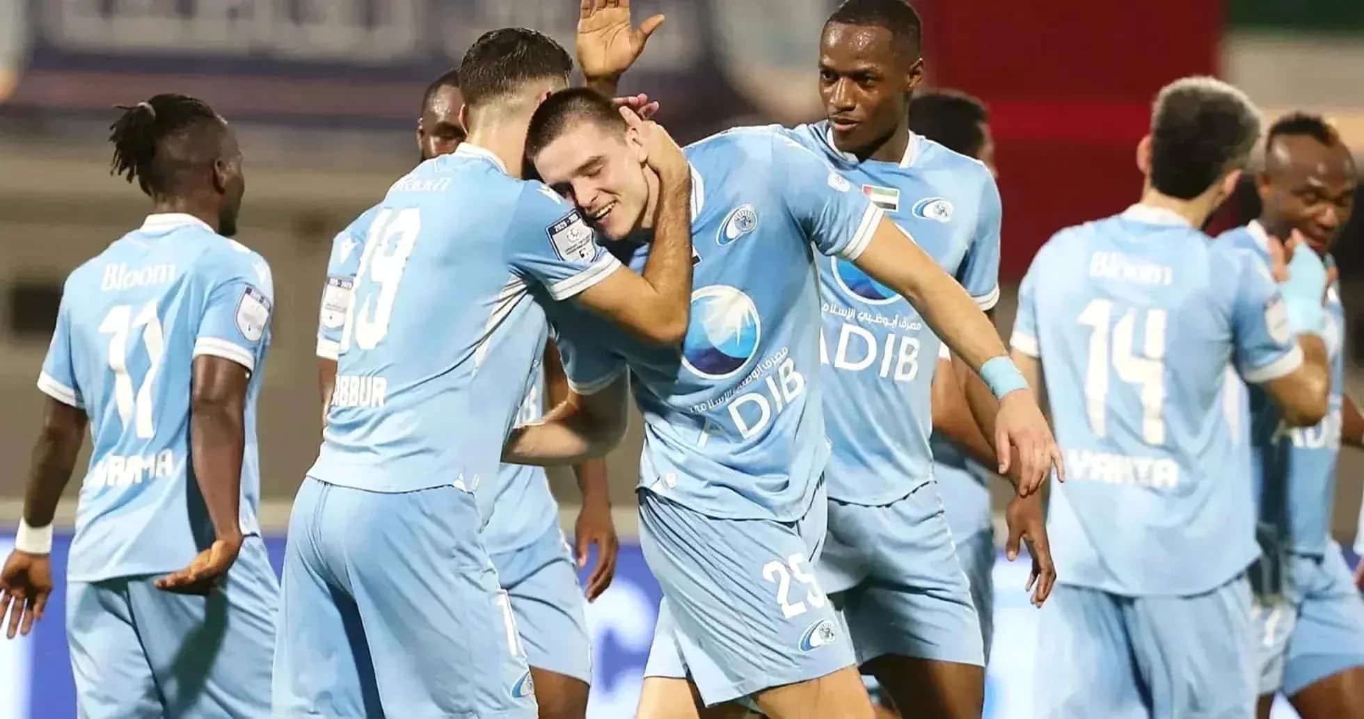 Players celebrating a goal during U23 match