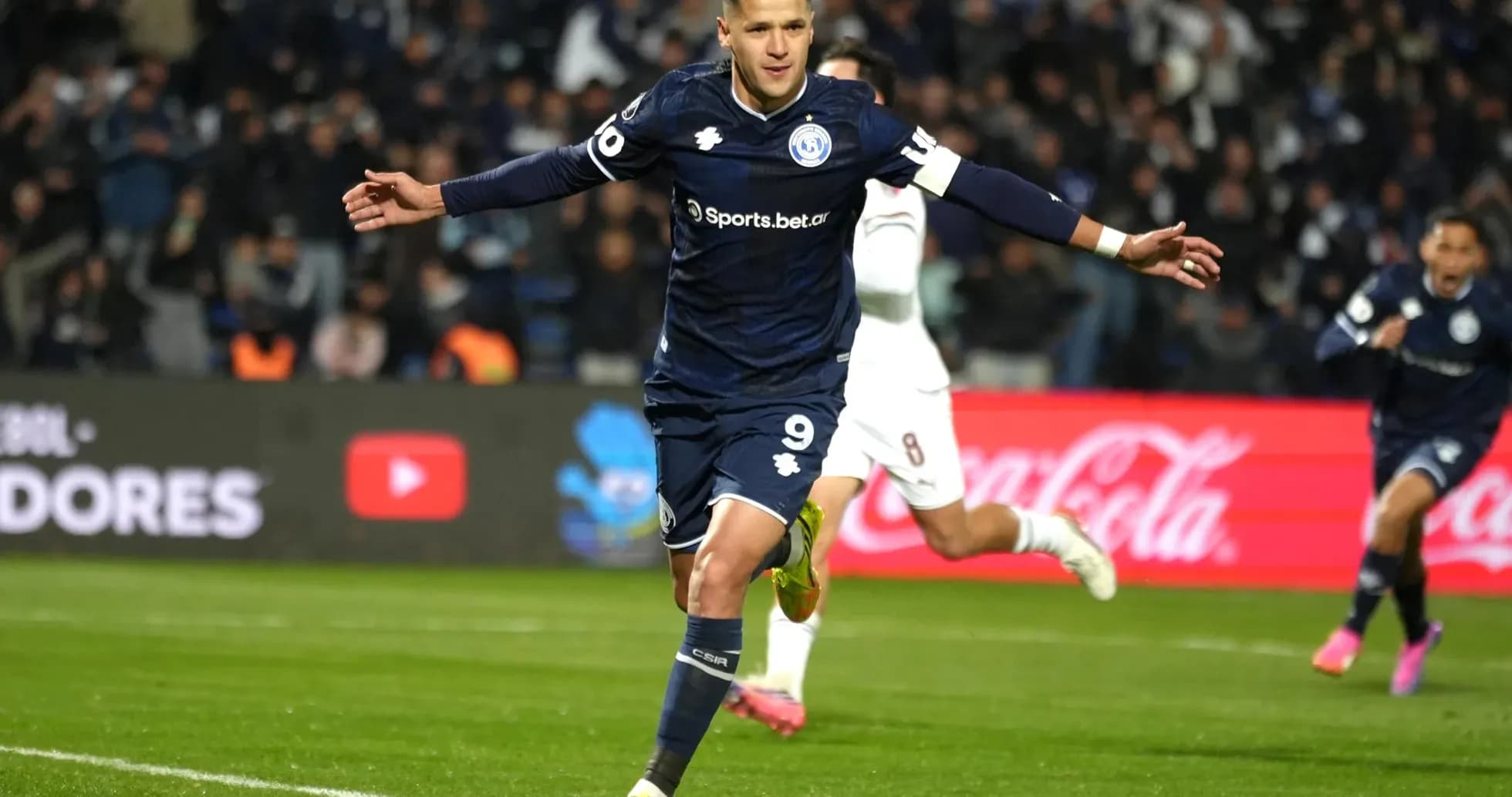 Player celebrating goal during football match