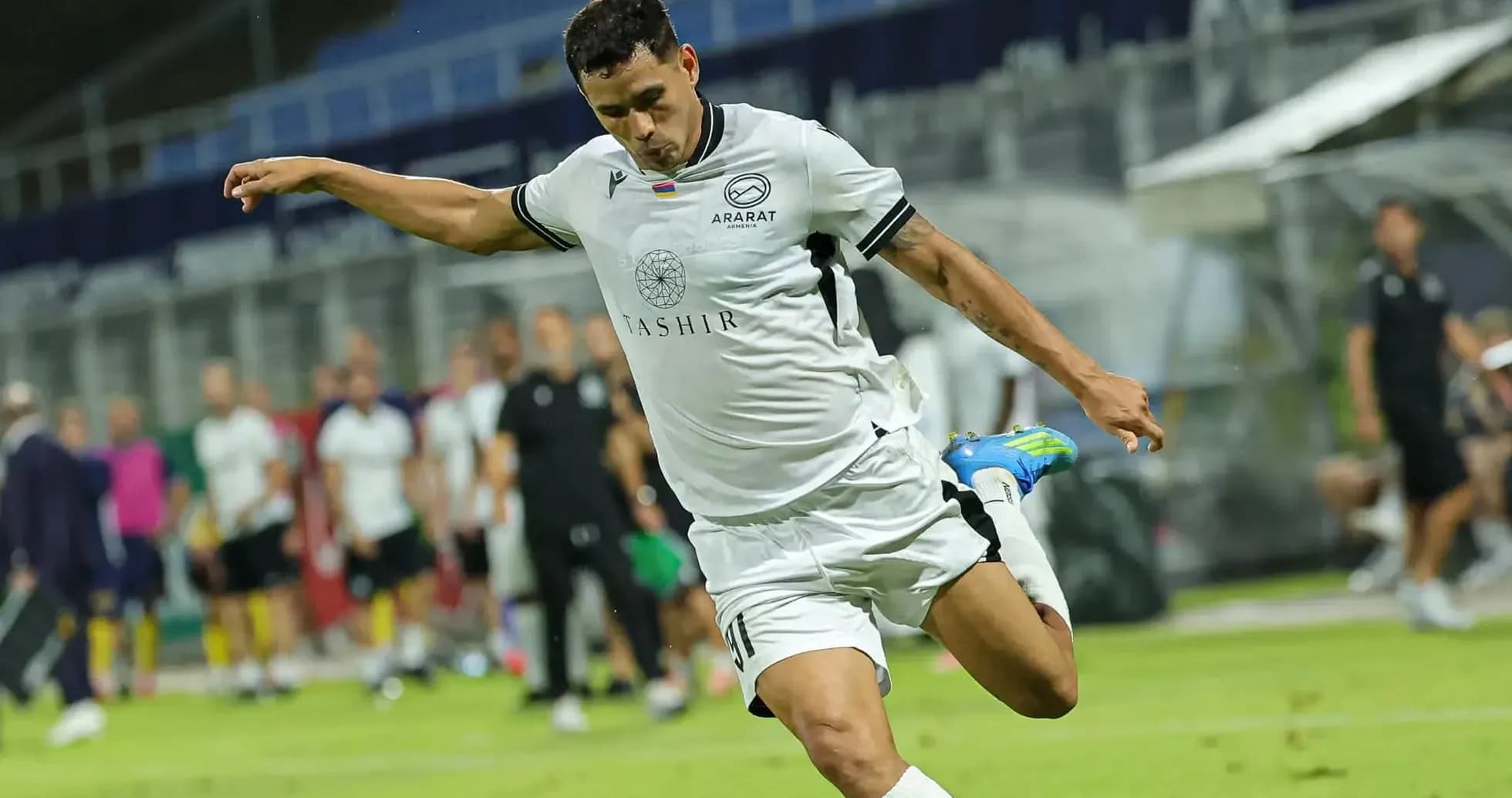 Ararat-Armenia player taking a free kick