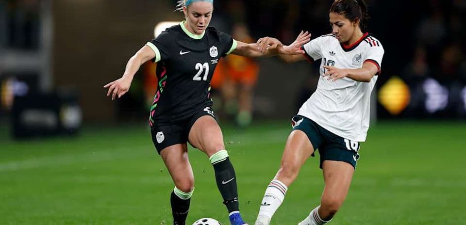 Players competing for the ball during a match