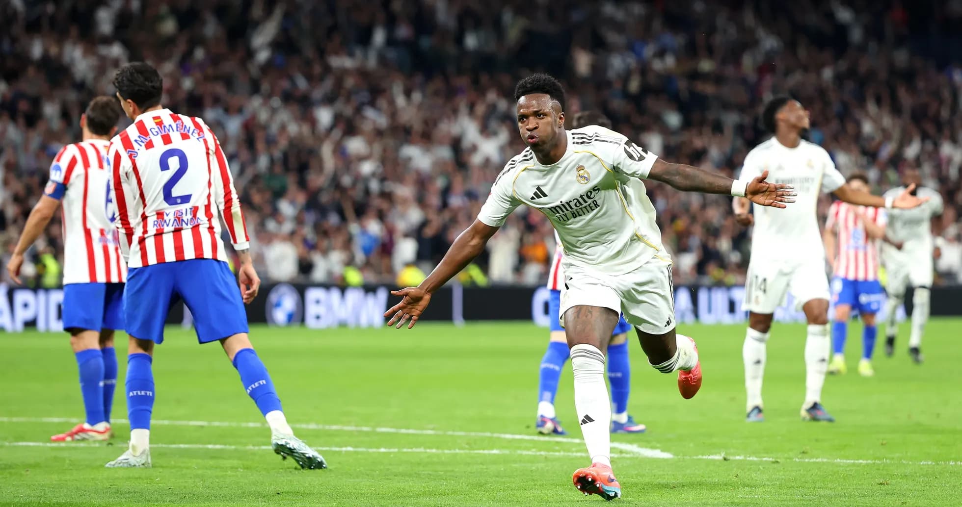 Vinicius Junior celebrating a goal against Atletico