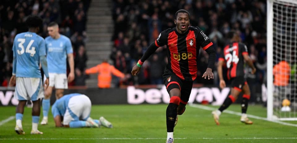 Bournemouth player celebrating a goal during match