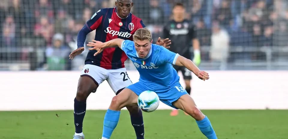 Player battling for the ball during Napoli match