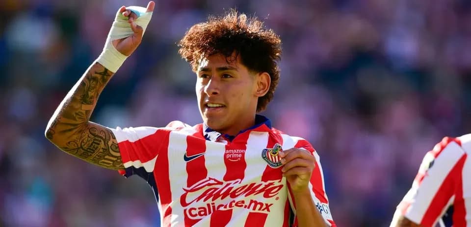 Chivas player celebrating during Liga MX match