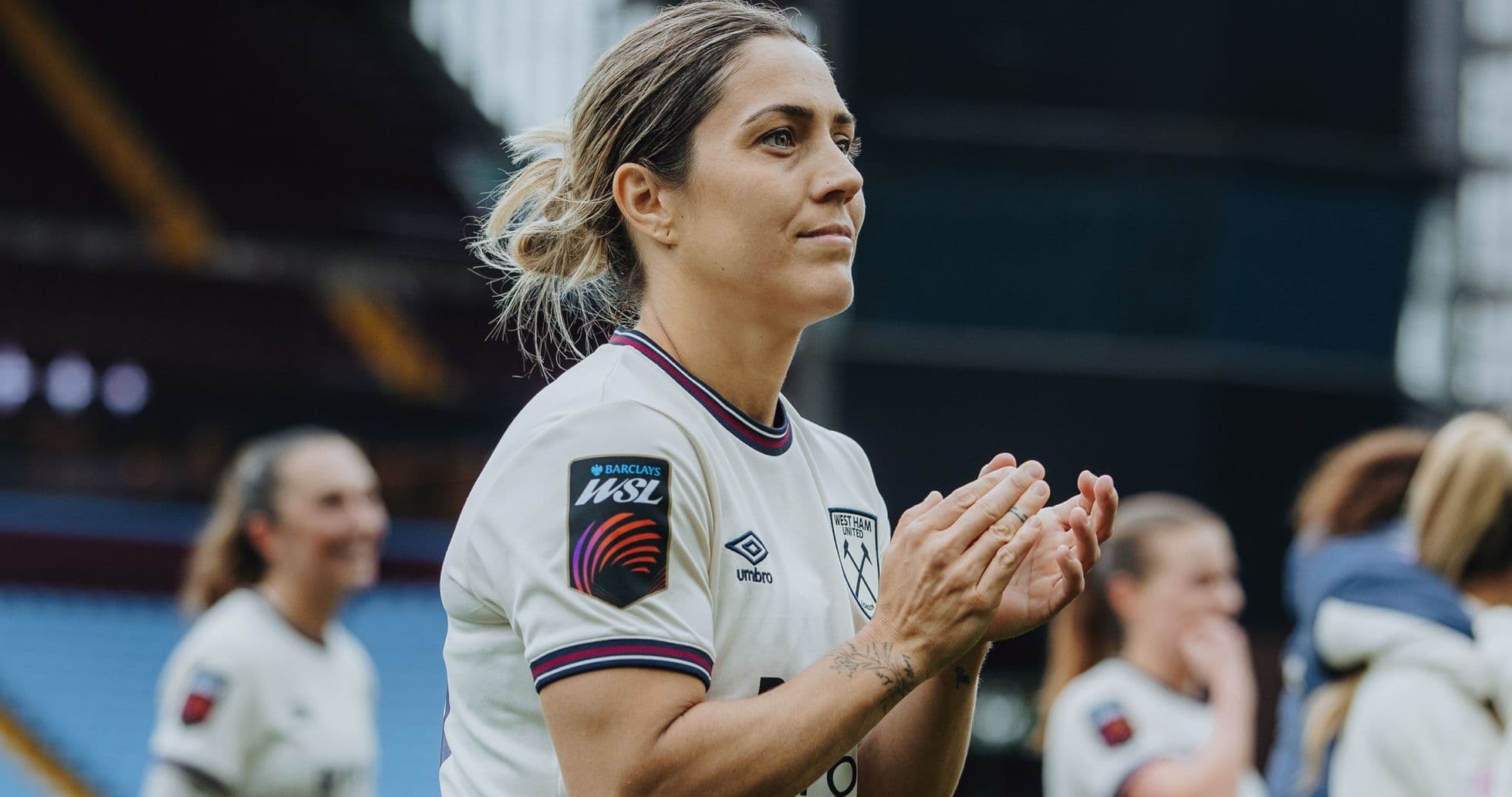 West Ham player applauding during WSL match