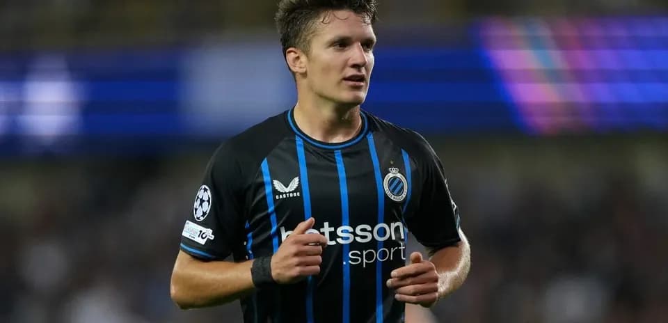 Player wearing Club Brugge jersey during match