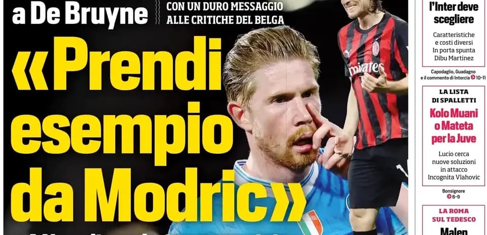 De Bruyne featured in sports headline with Modric