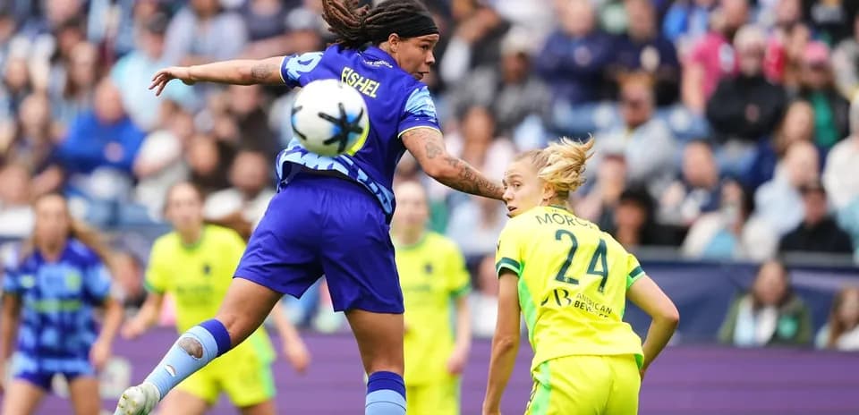 Player competing for the ball during match