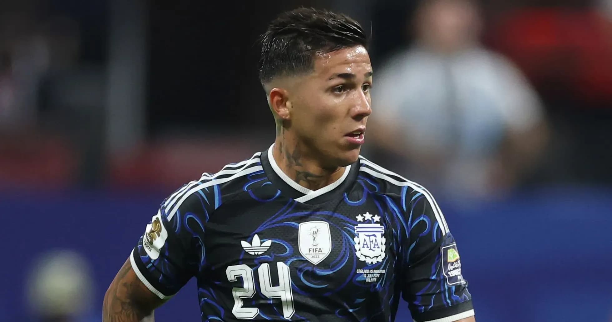 Player wearing Argentina jersey during match