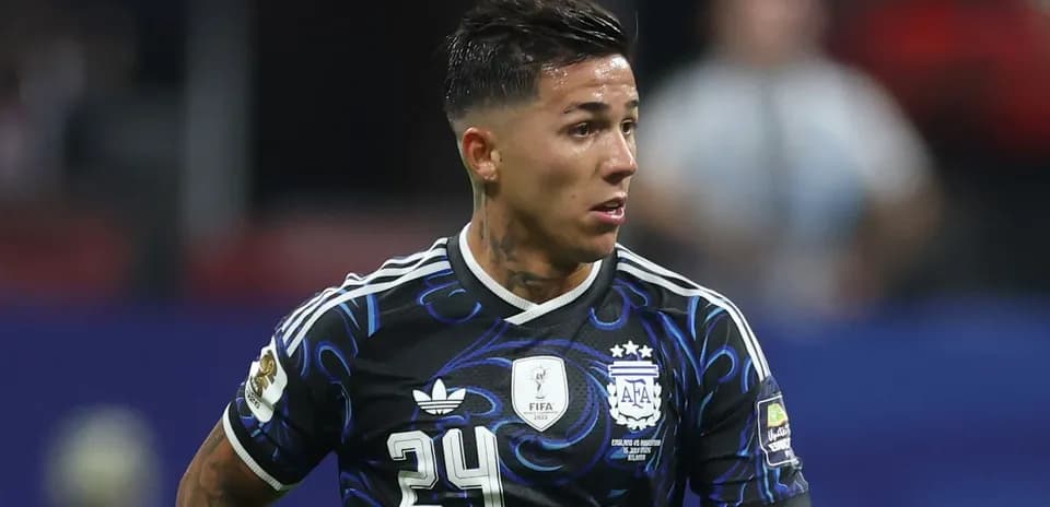 Player wearing Argentina jersey during match