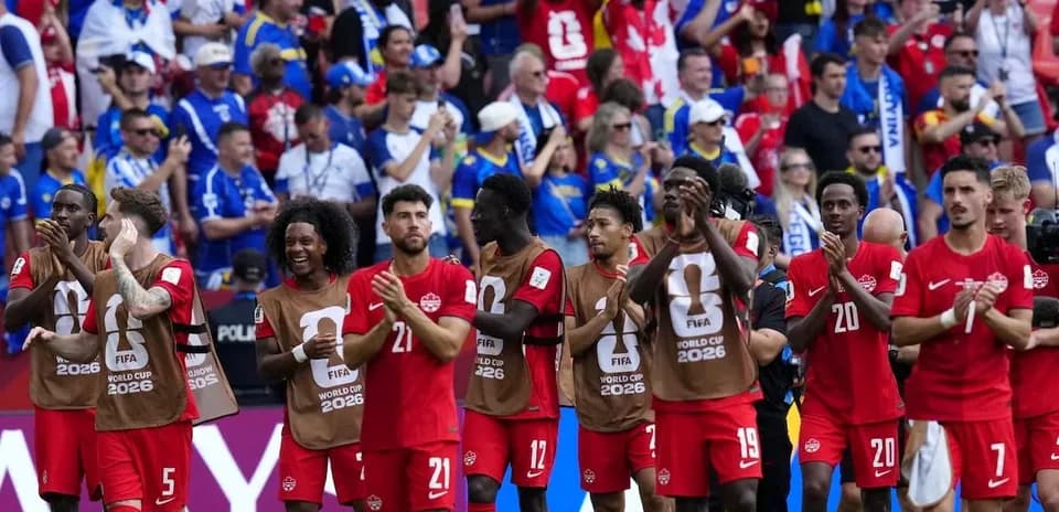 Canadian team applauding fans after the match