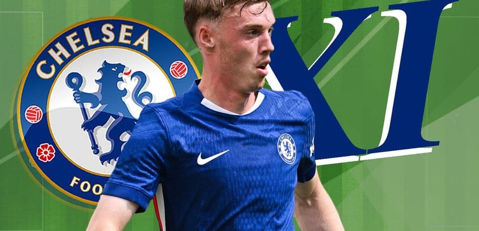 Chelsea player in blue kit during match action
