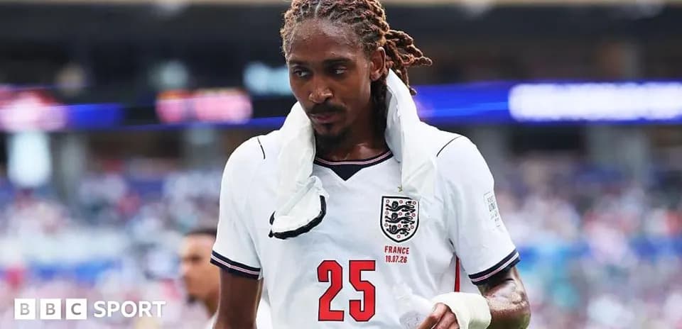 Player wearing England jersey during match