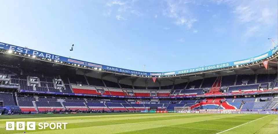Empty stadium interior before a match at PSG