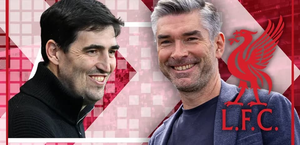 Two coaches smiling against a red background