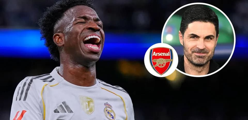 Vinicius Junior celebrating in Real Madrid kit