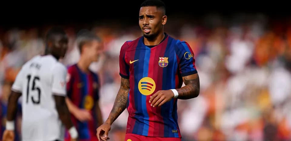 Barcelona player wearing jersey during match action
