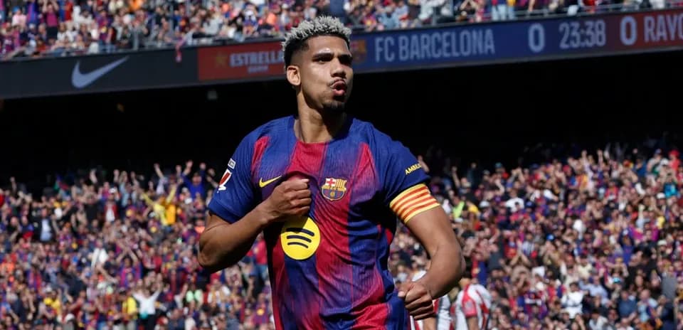 Player celebrating a goal for FC Barcelona
