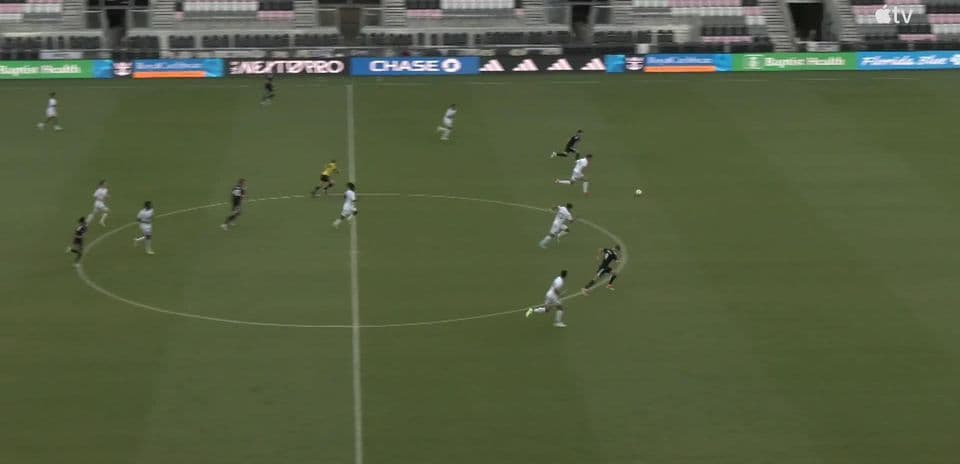 Players competing during Inter Miami II match