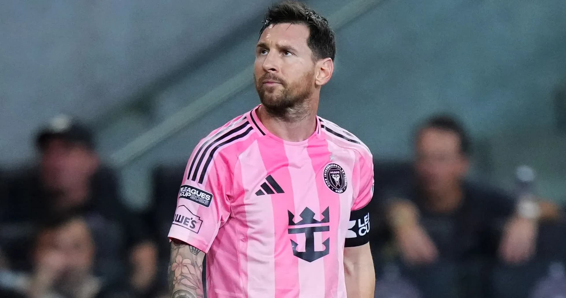 Player in pink jersey during a soccer match