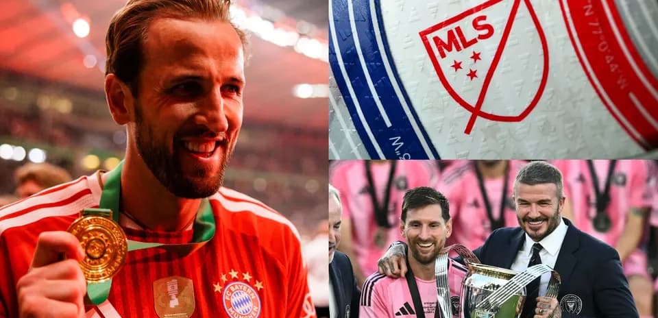 Collage of football moments featuring players and trophies