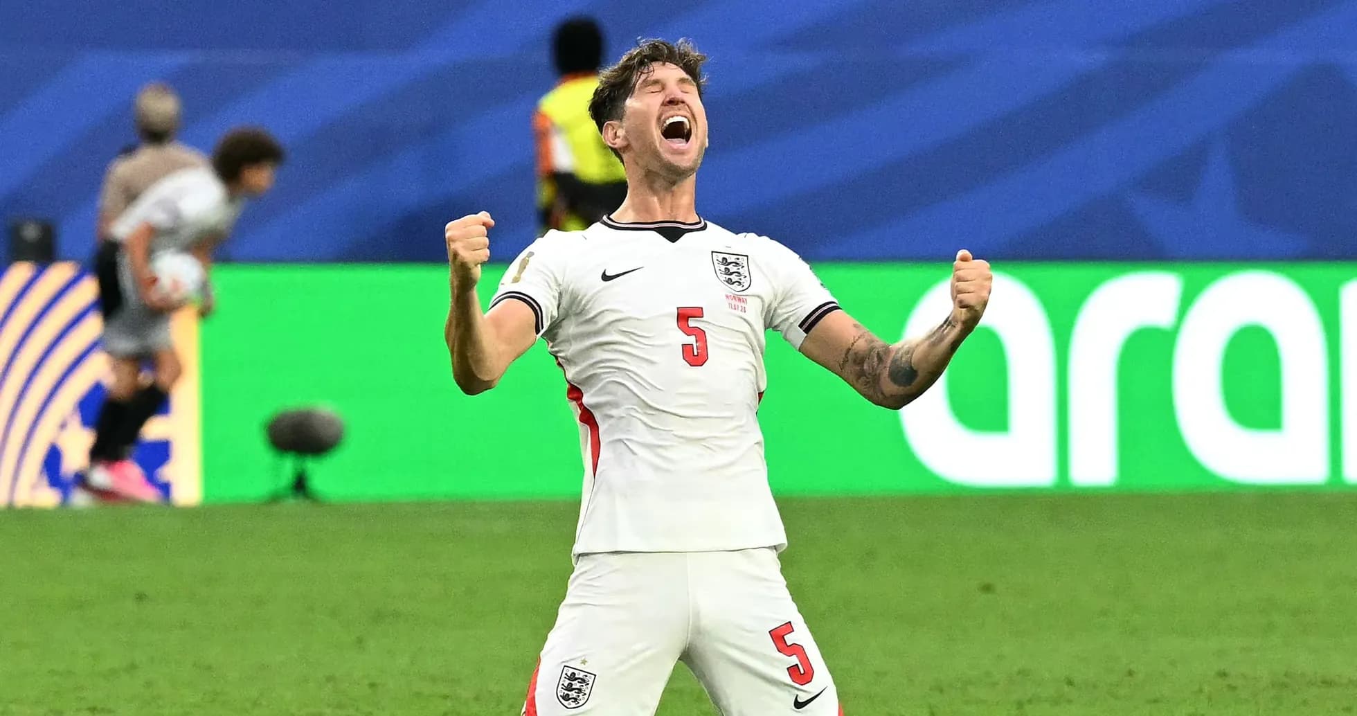 Player celebrating on the field during a match