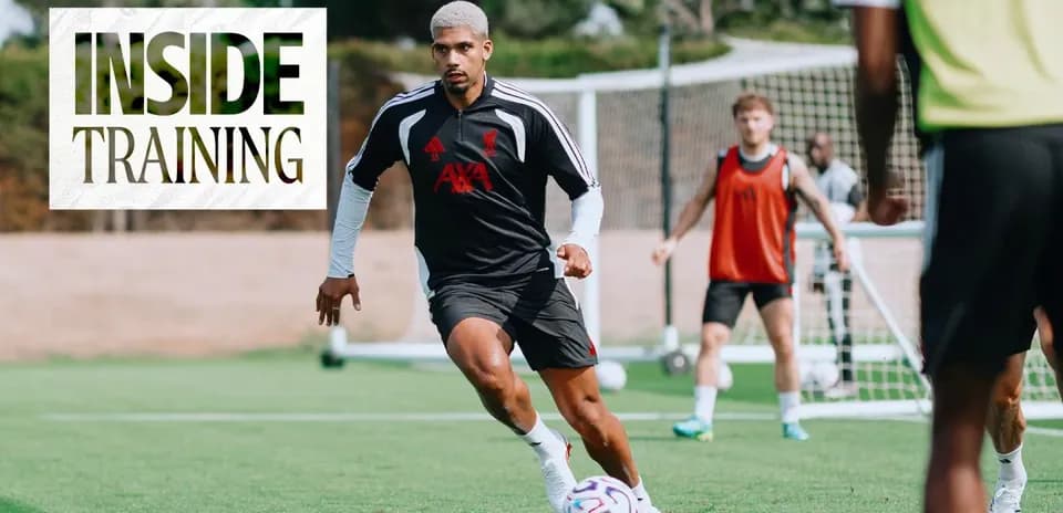 Player dribbling ball during training session
