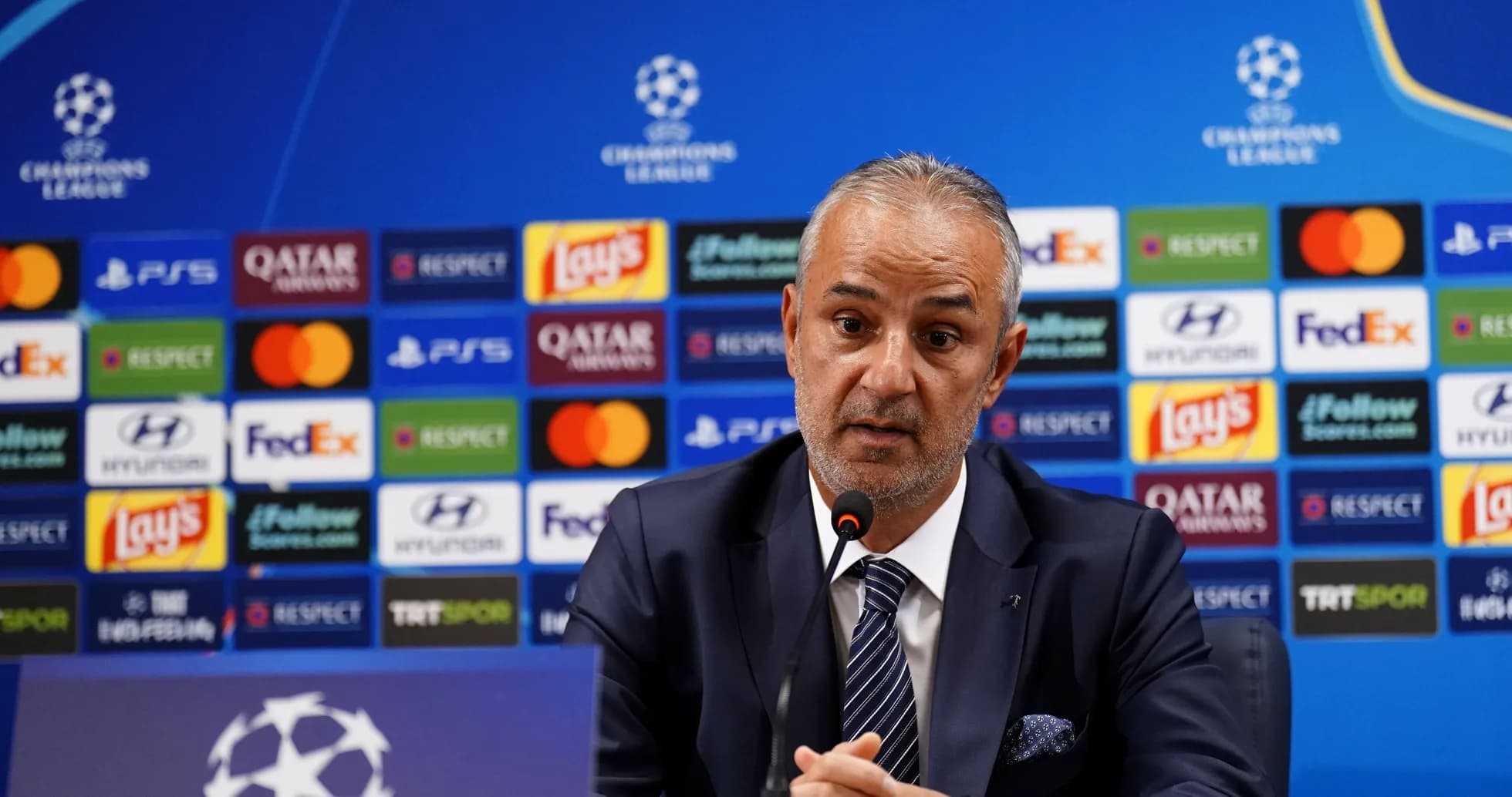 Manager speaking at Champions League press conference