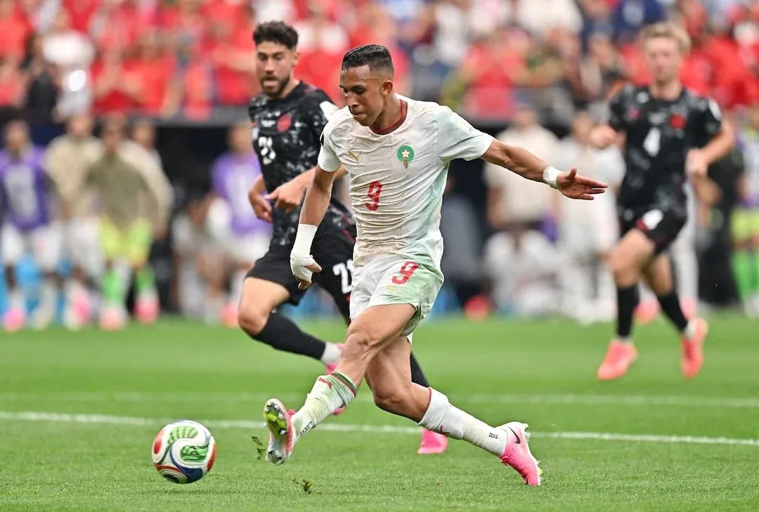 Moroccan player shooting during Canada match