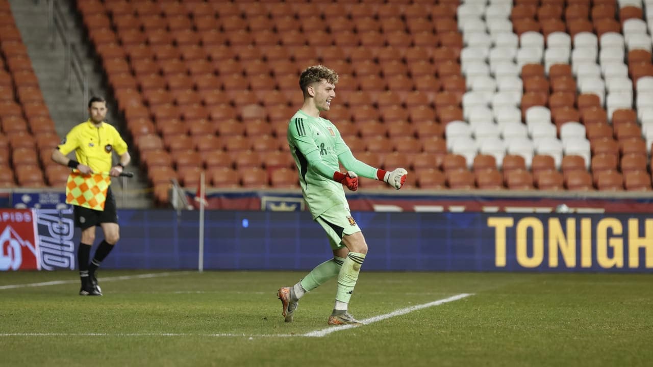 Goalkeeper celebrating during Real Monarchs match