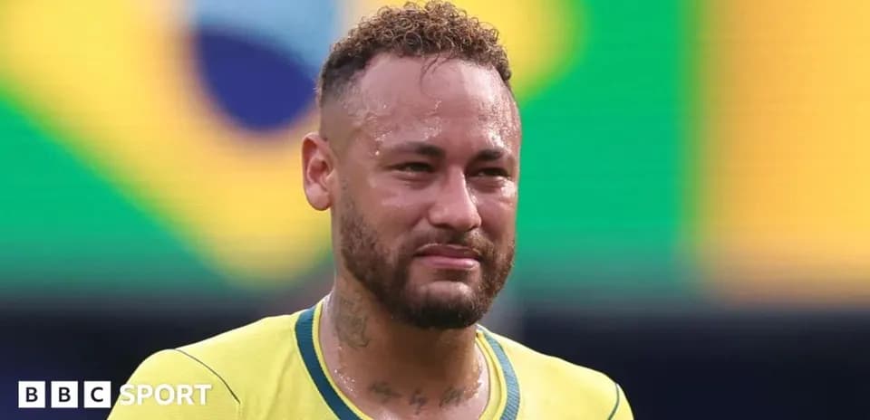 Neymar in Brazil jersey after match