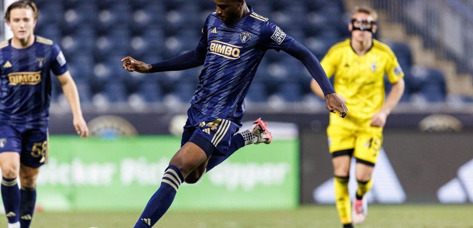 Philadelphia Union II player kicking the ball