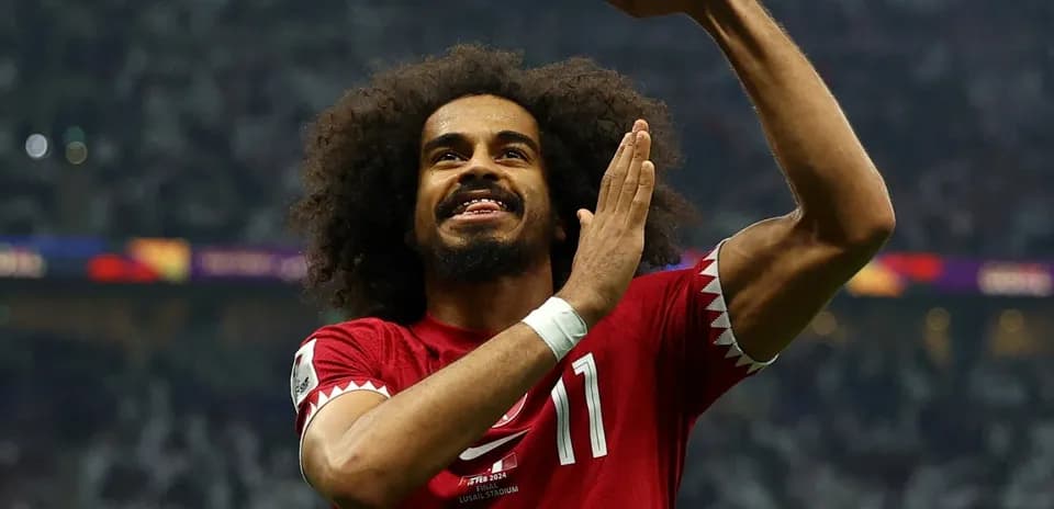 Qatar player celebrating during World Cup match