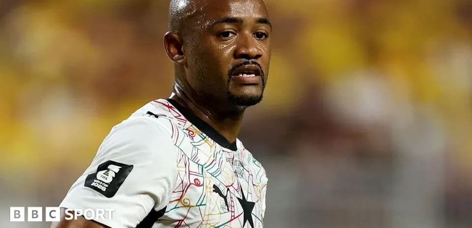 Ghana player during match with visible sweat