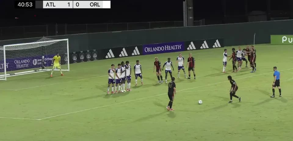 Free kick during Atlanta United II match