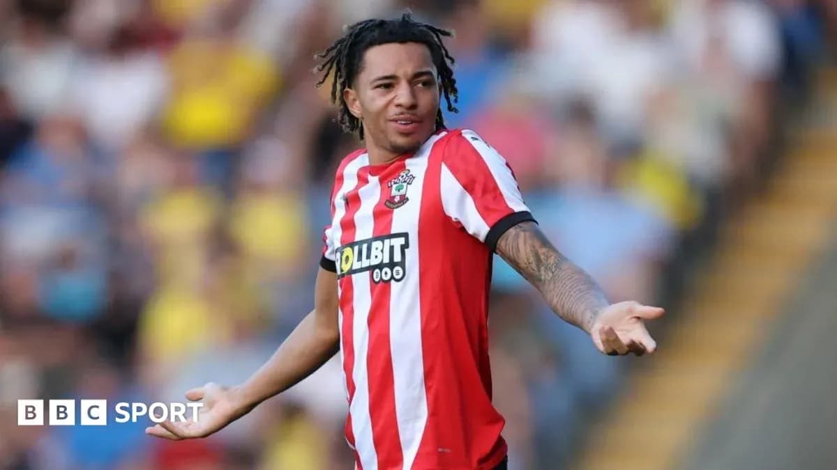 Player gesturing during match for Southampton team