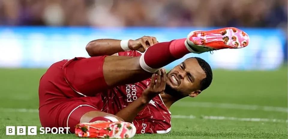 Player lying on the ground with an injury