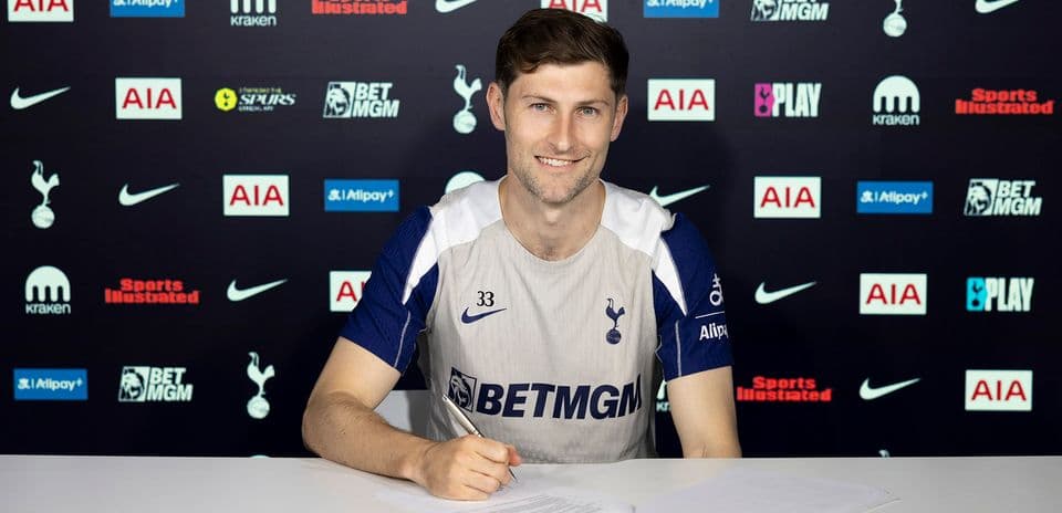 Player signing contract at Tottenham Hotspur announcement