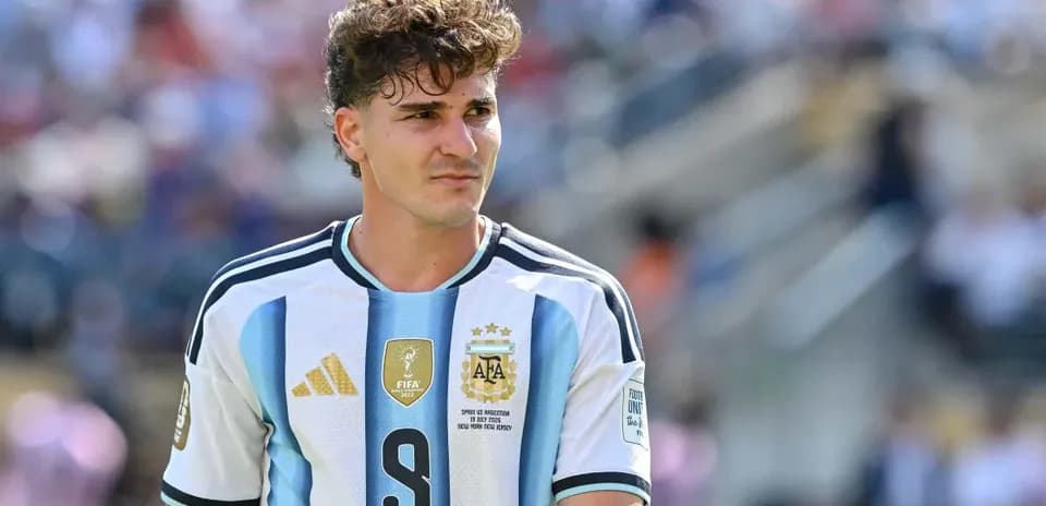 Argentinian player wearing national team jersey on field