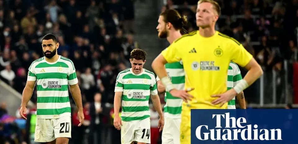 Celtic FC players walking off after match defeat